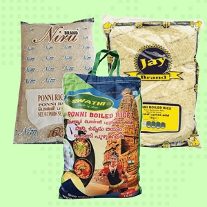 Thanjavur Ponni Rice (Raw & Boiled)